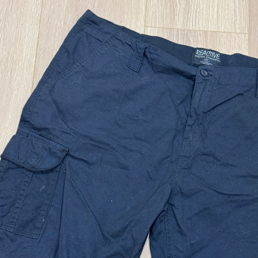 Reactive Design Concepts Mens Black Cargo Shorts‎ 100% Cotton Size 46